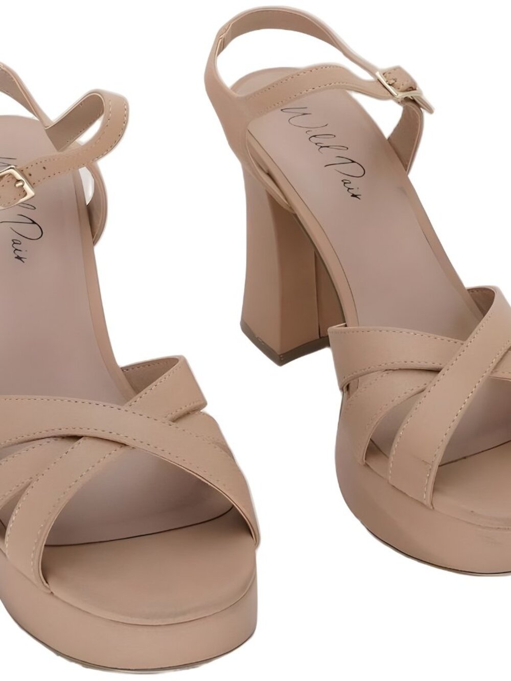Wild Pair Reemii Platform Sandal Nude Smooth Women's 9.5